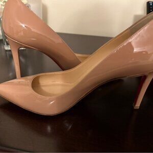 Christian Louboutin size 37 pigalle 85 patent calf nude